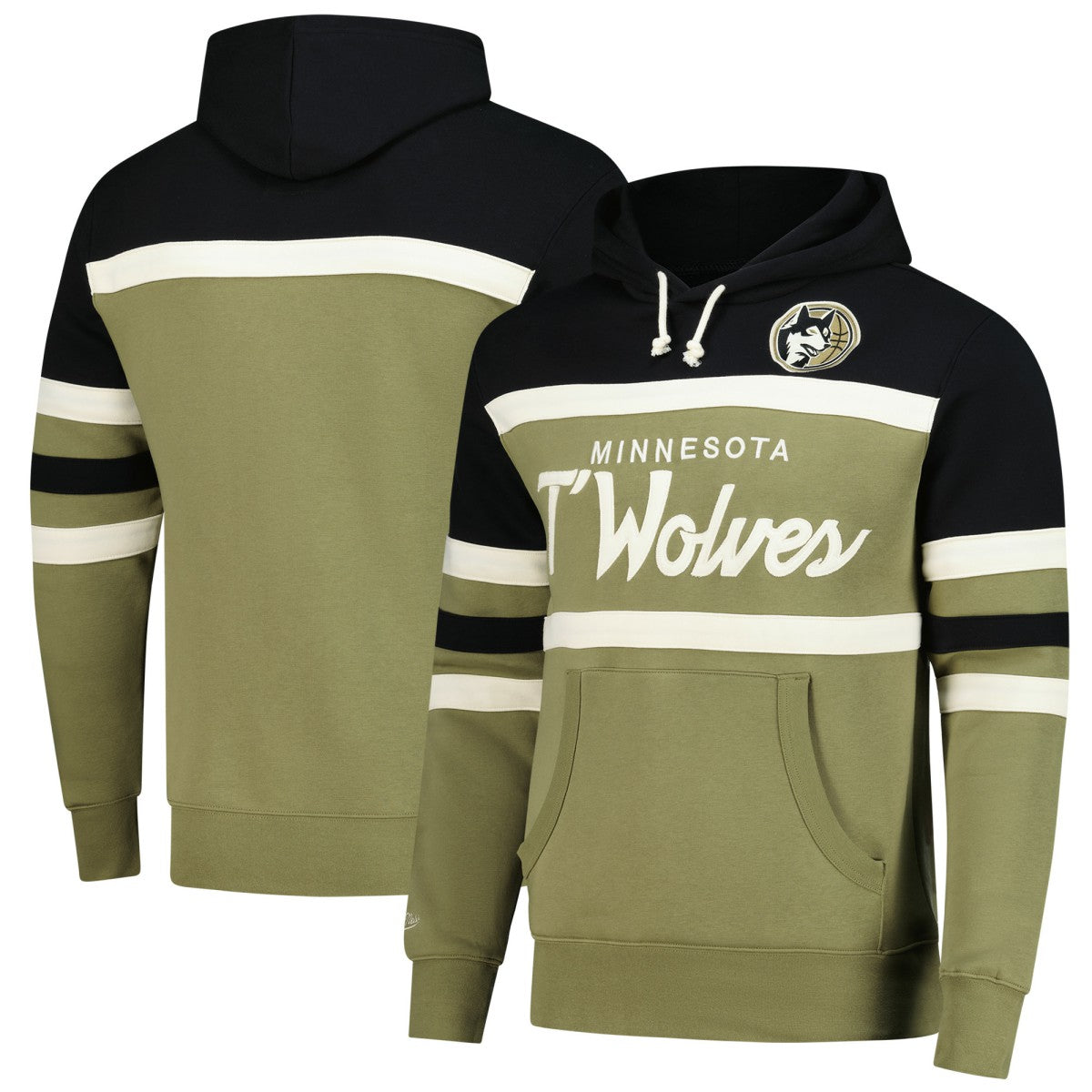 Minnesota Timberwolves Double Clutch Head Coach Hoodie Olive/Black - NBA