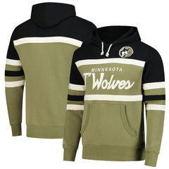 Minnesota Timberwolves Double Clutch Head Coach Hoodie Olive/Black - NBA