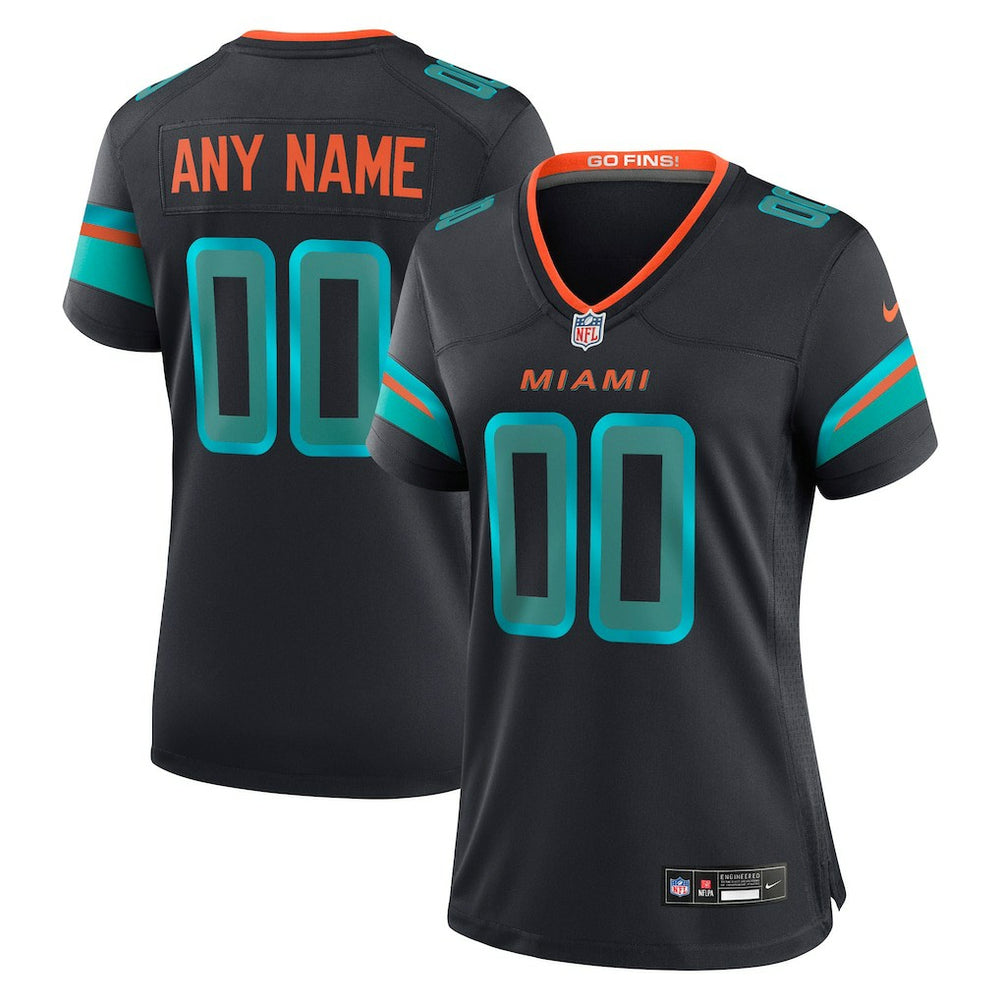 Miami Dolphins Women's 2025 Rivalries Collection Custom Game Jersey Pitch Blue | Nike for Sale
