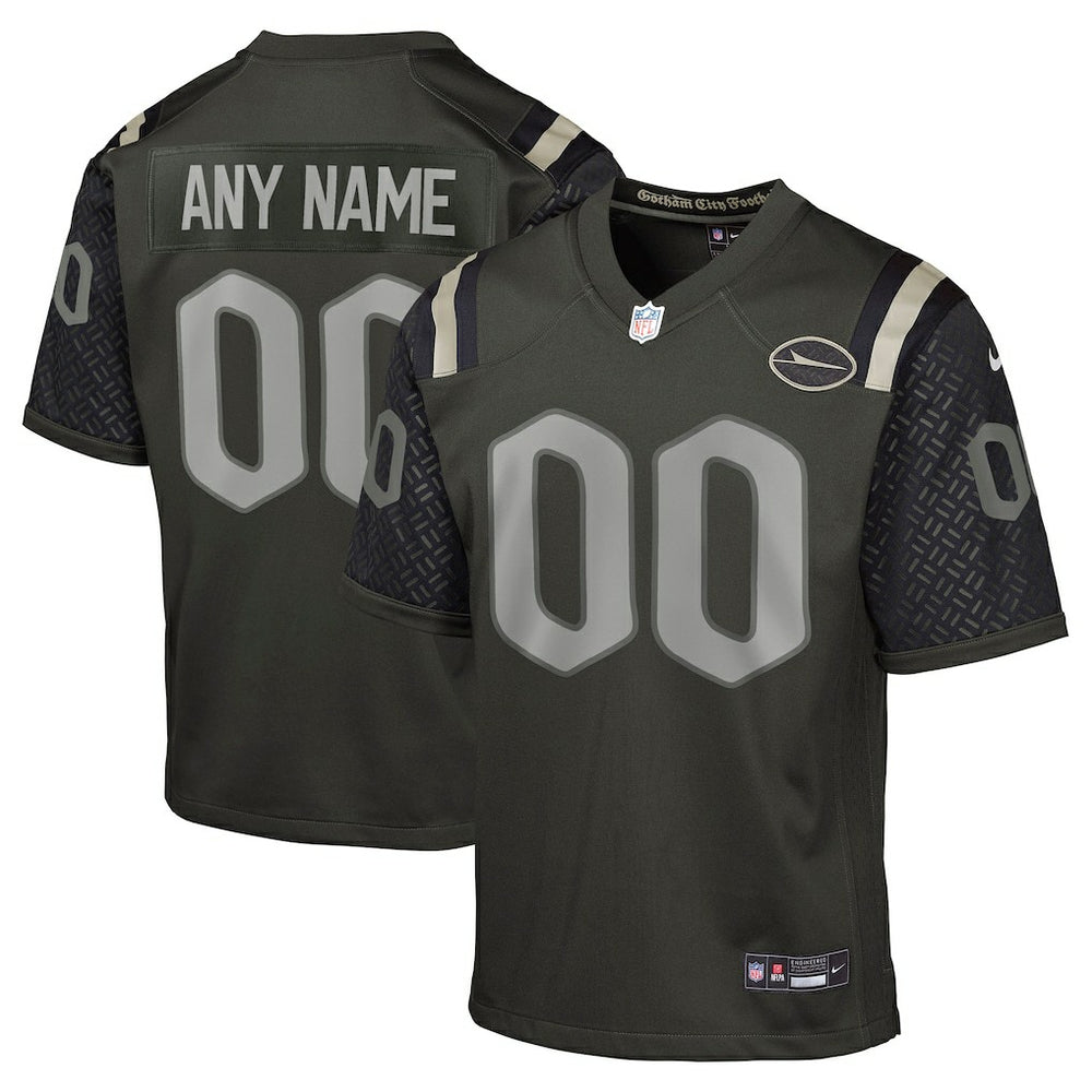 New York Jets Youth 2025 Rivalries Collection Custom Game Jersey Gotham Green | Nike for Sale