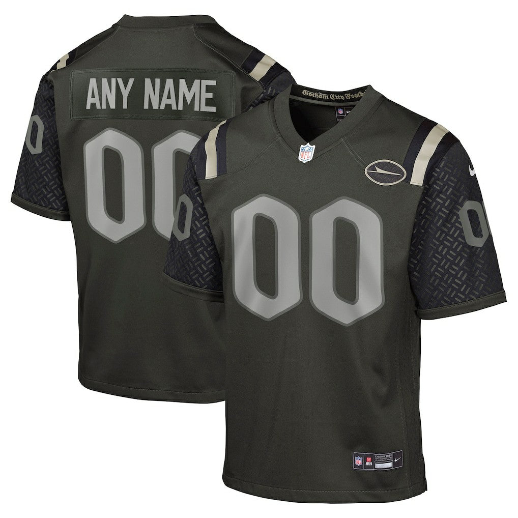 New York Jets Youth 2025 Rivalries Collection Custom Game Jersey Gotham Green | Nike for Sale