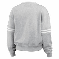 New York Mets WEAR by Erin Andrews Women's Sleeve Stripe Fleece Sweatshirt - MLB