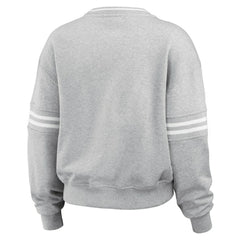 New York Yankees WEAR by Erin Andrews Women's Sleeve Stripe Fleece Crewneck Sweatshirt - MLB