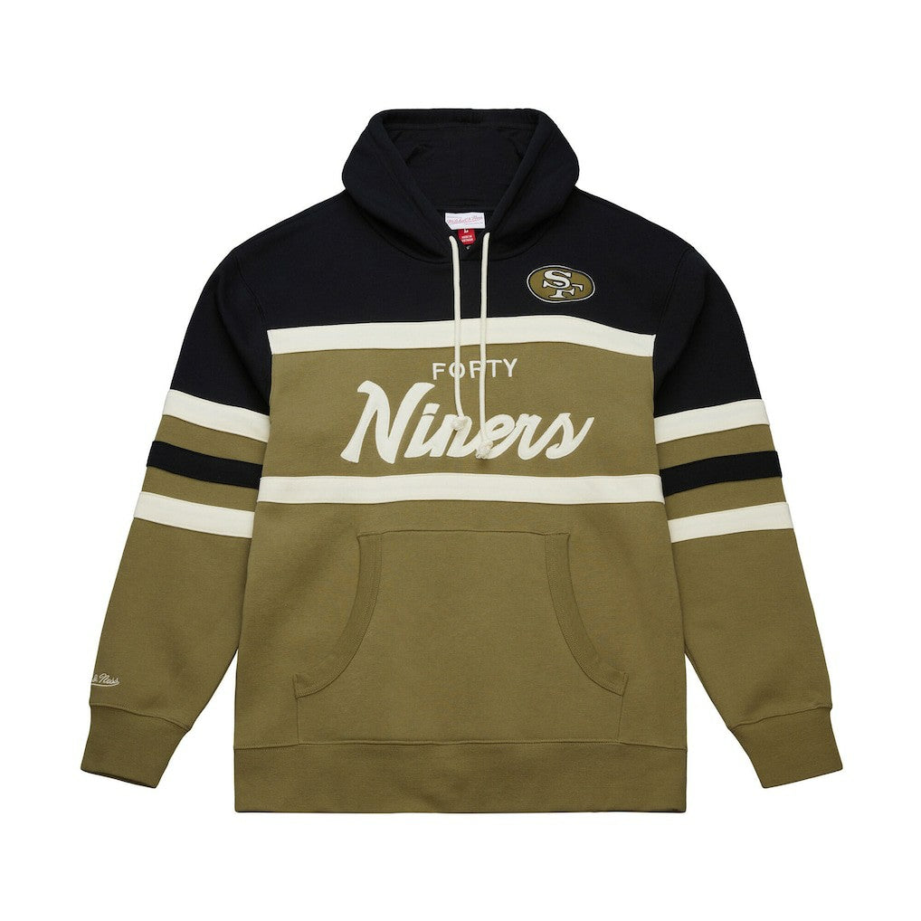 San Francisco 49ers Vintage Logo Head Coach Hoodie Olive | Mitchell & Ness