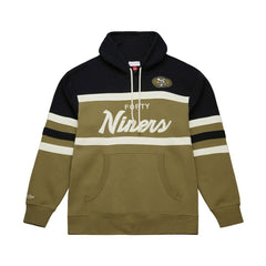San Francisco 49ers Vintage Logo Head Coach Hoodie Olive | Mitchell & Ness