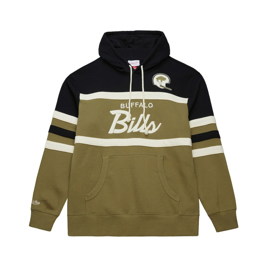 Buffalo Bills Vintage Logo Head Coach Hoodie Olive | Mitchell & Ness