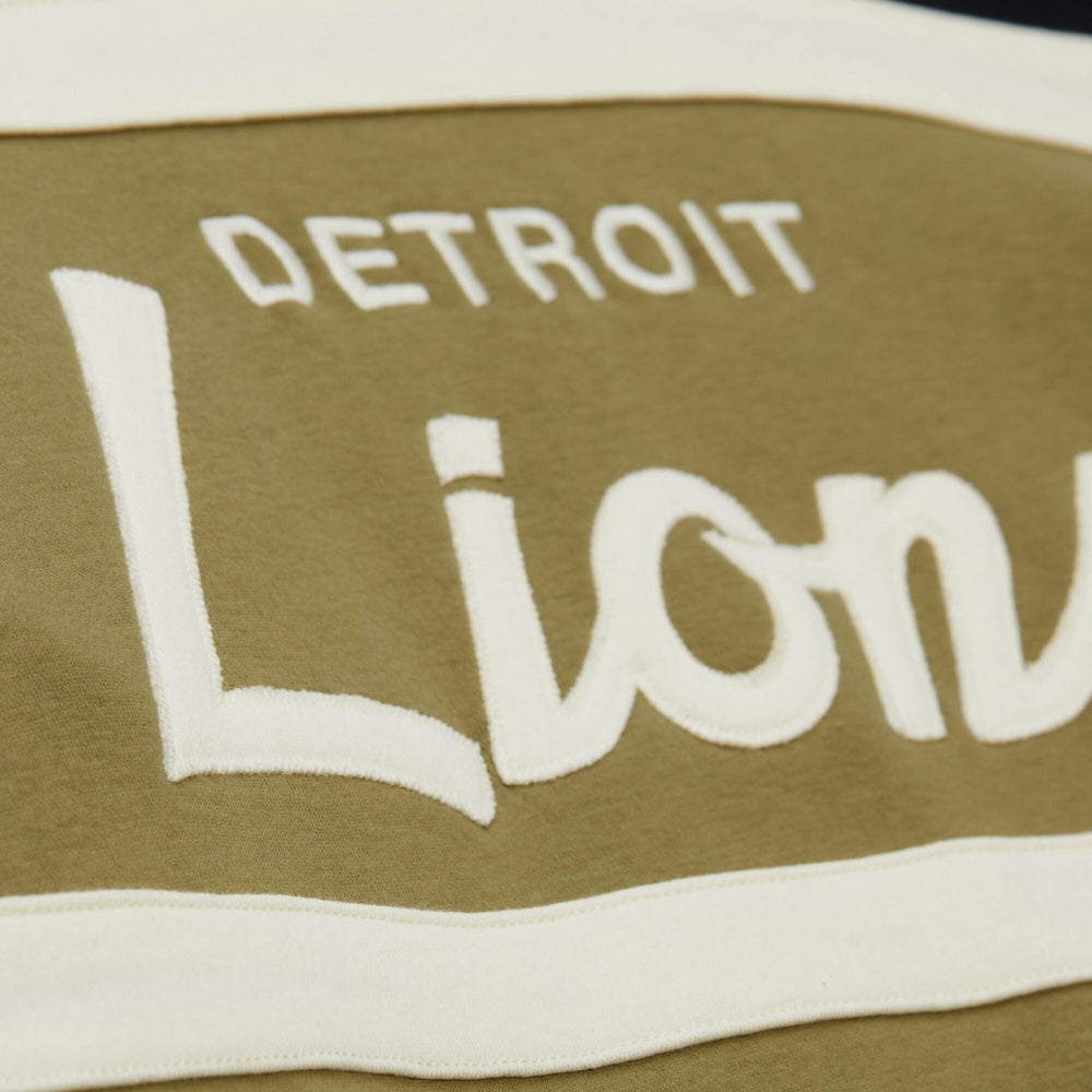 Detroit Lions Vintage Logo Head Coach Hoodie Olive | Mitchell & Ness