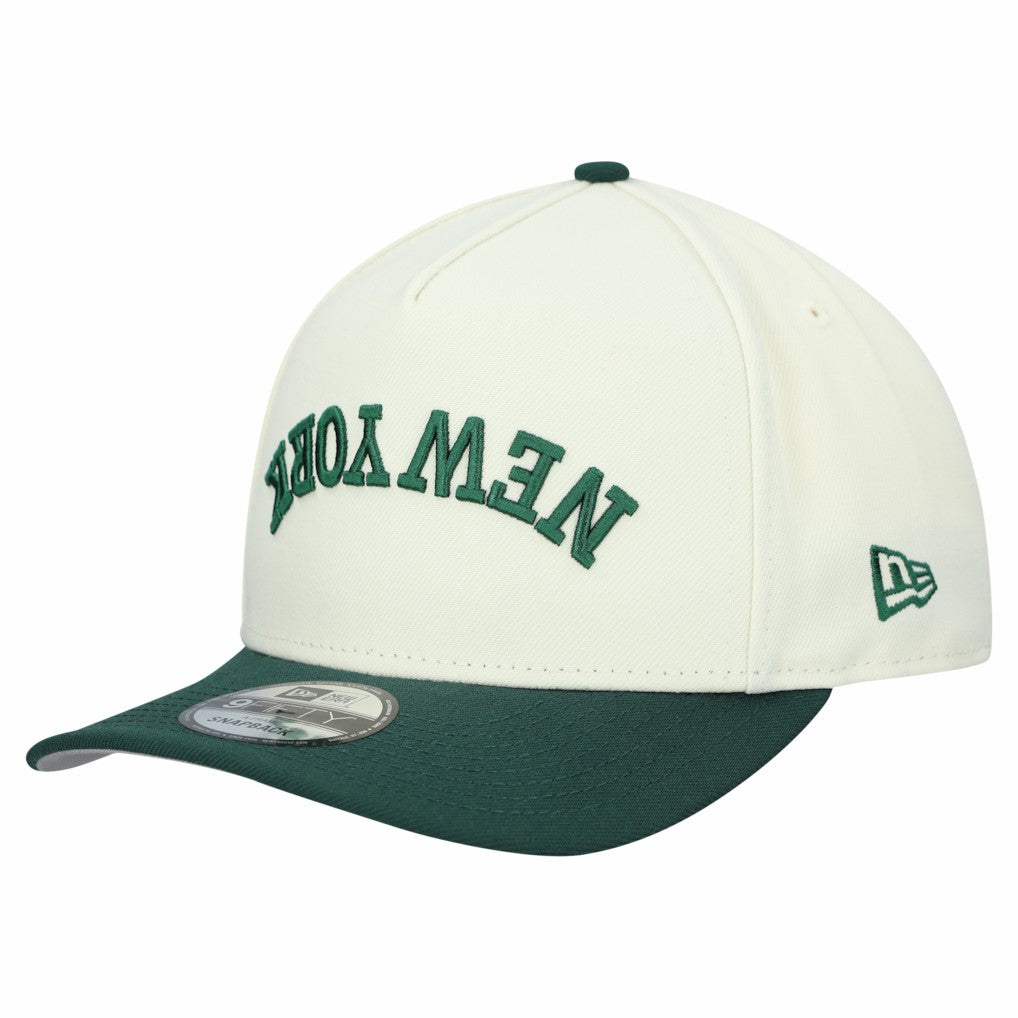 New York Jets New Era Upside Down 9FIFTY A-Frame Snapback Hat Cream | NFL