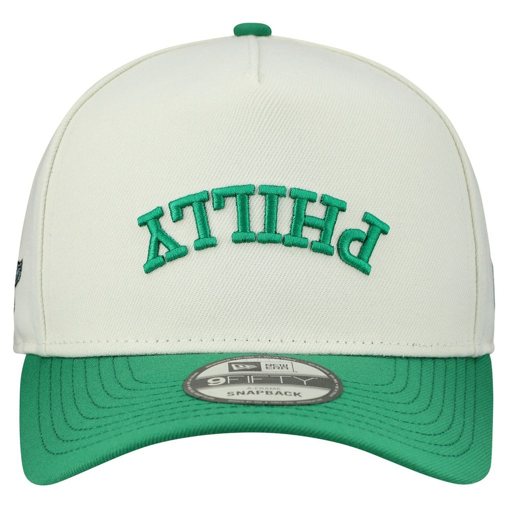 Philadelphia Eagles New Era Upside Down 9FIFTY A-Frame Snapback Hat Cream | NFL