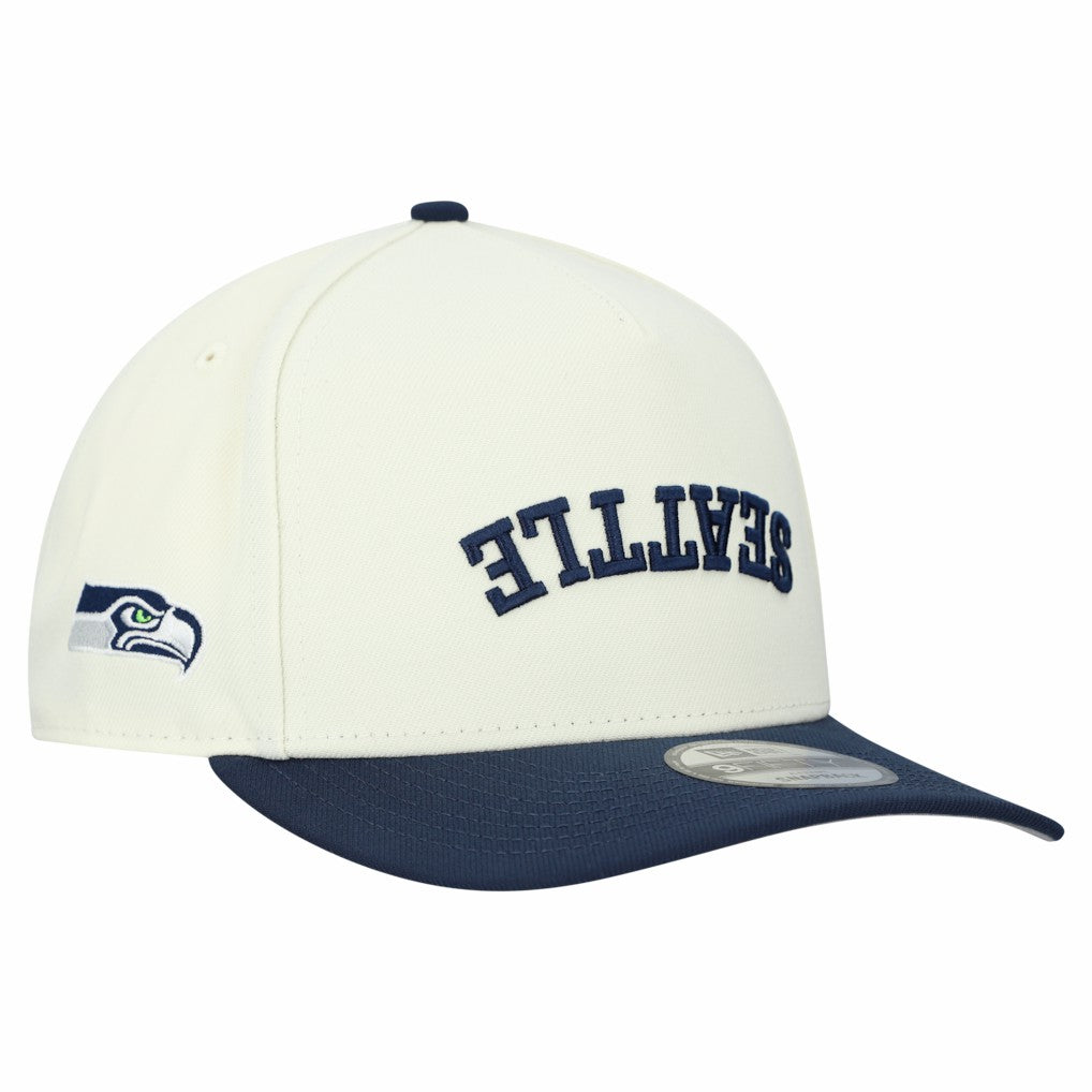 Seattle Seahawks New Era Upside Down 9FIFTY A-Frame Snapback Hat Cream | NFL