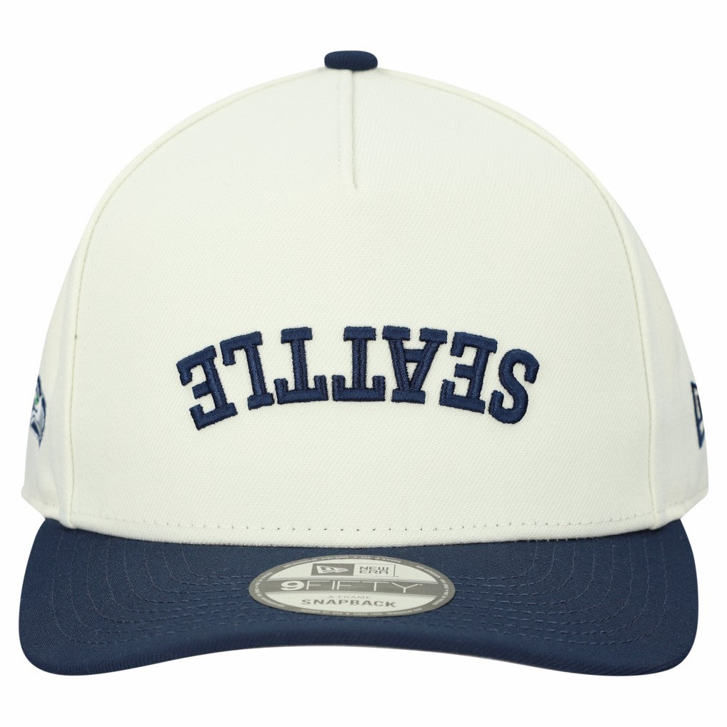 Seattle Seahawks New Era Upside Down 9FIFTY A-Frame Snapback Hat Cream | NFL