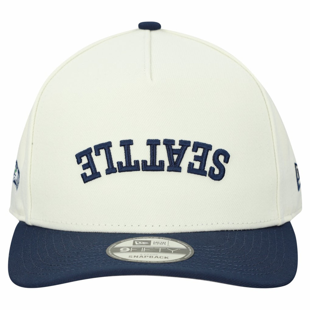 Seattle Seahawks New Era Upside Down 9FIFTY A-Frame Snapback Hat Cream | NFL