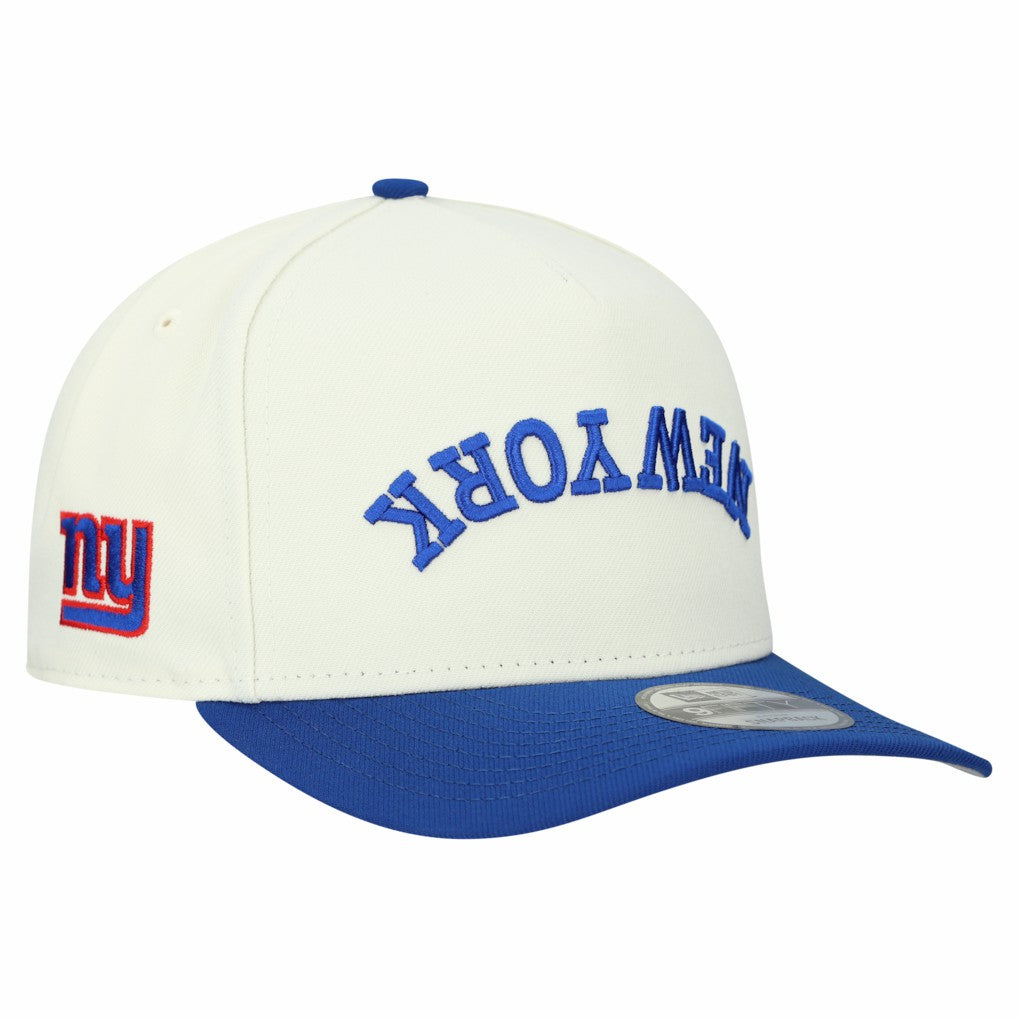 New York Giants New Era Upside Down 9FIFTY A-Frame Snapback Hat Cream | NFL