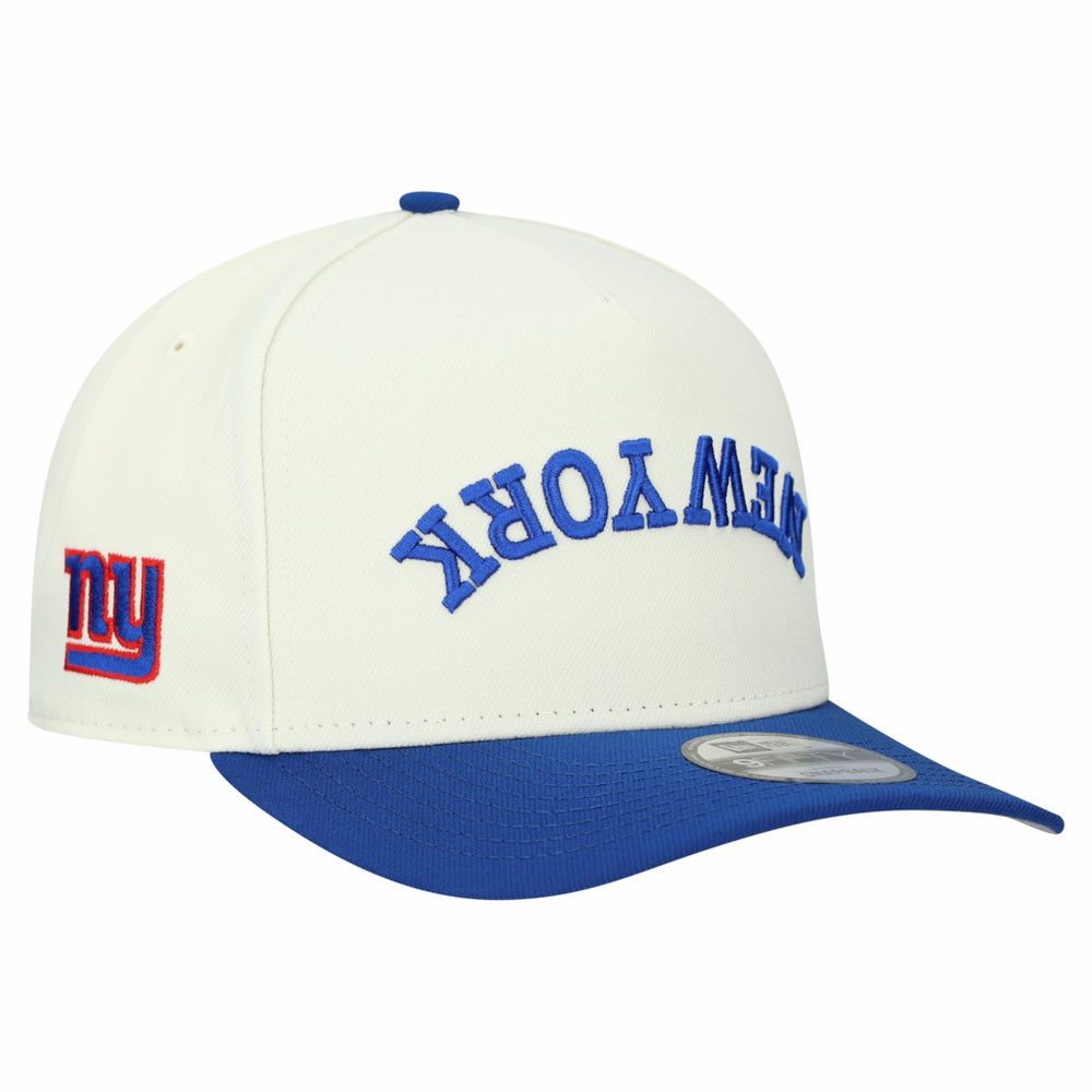 New York Giants New Era Upside Down 9FIFTY A-Frame Snapback Hat Cream | NFL