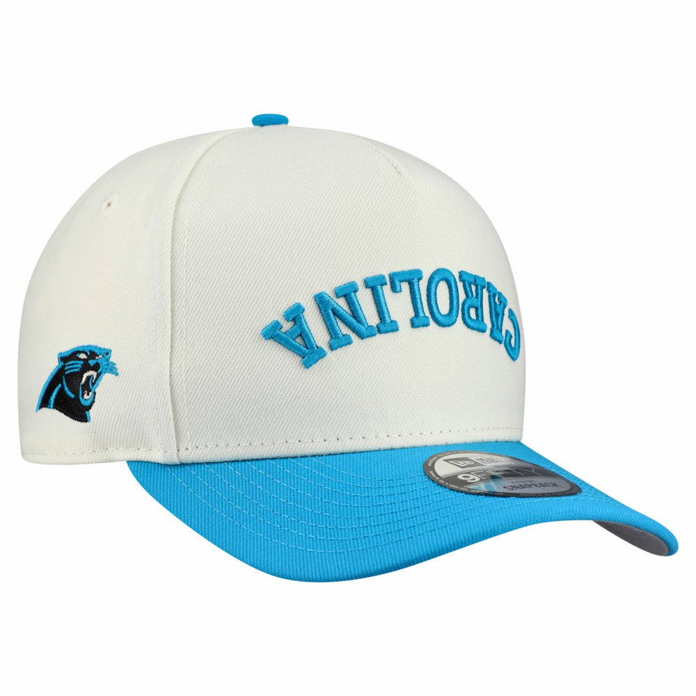 Carolina Panthers New Era Upside Down 9FIFTY A-Frame Snapback Hat Cream | NFL