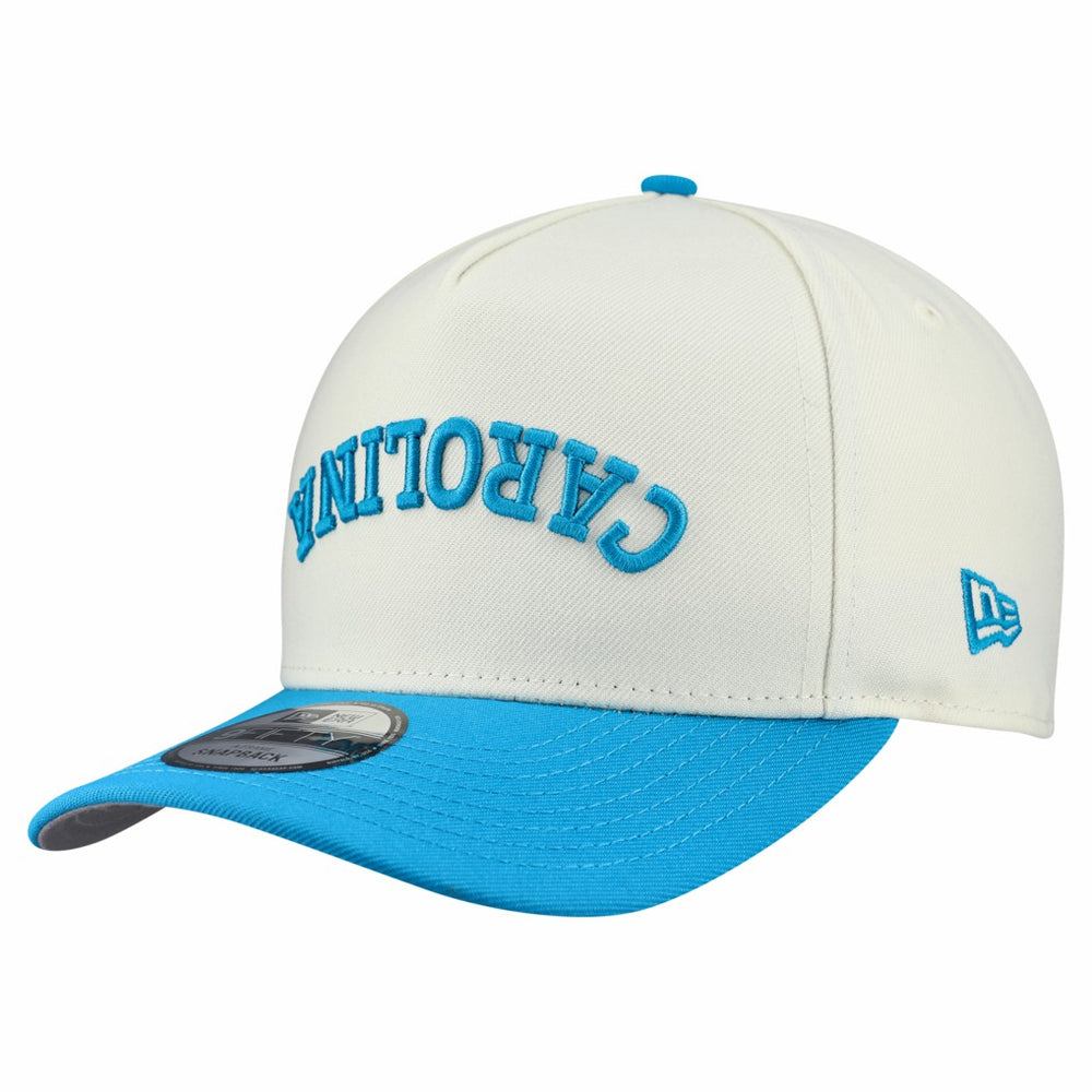 Carolina Panthers New Era Upside Down 9FIFTY A-Frame Snapback Hat Cream | NFL