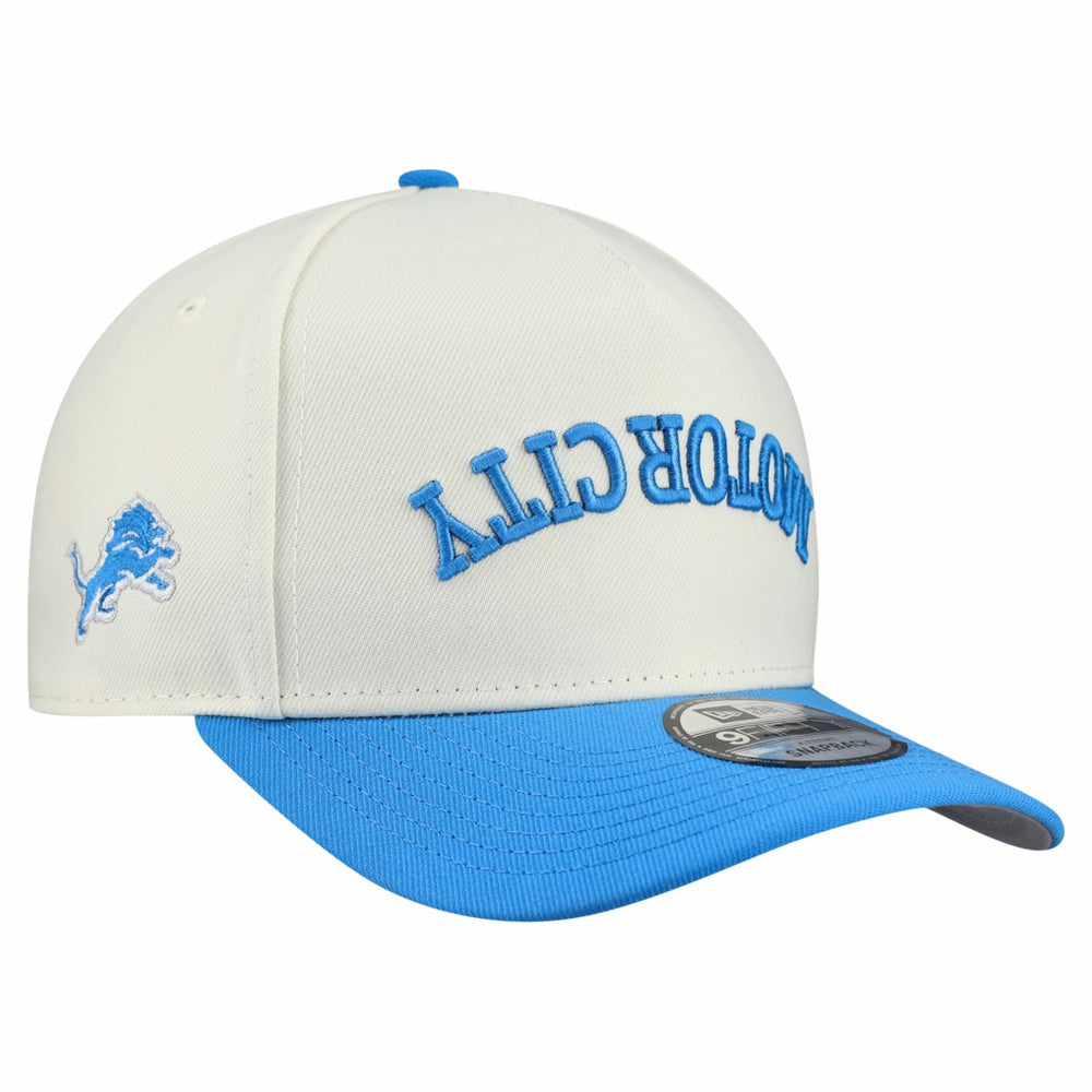 Detroit Lions New Era Upside Down 9FIFTY A-Frame Snapback Hat Cream | NFL