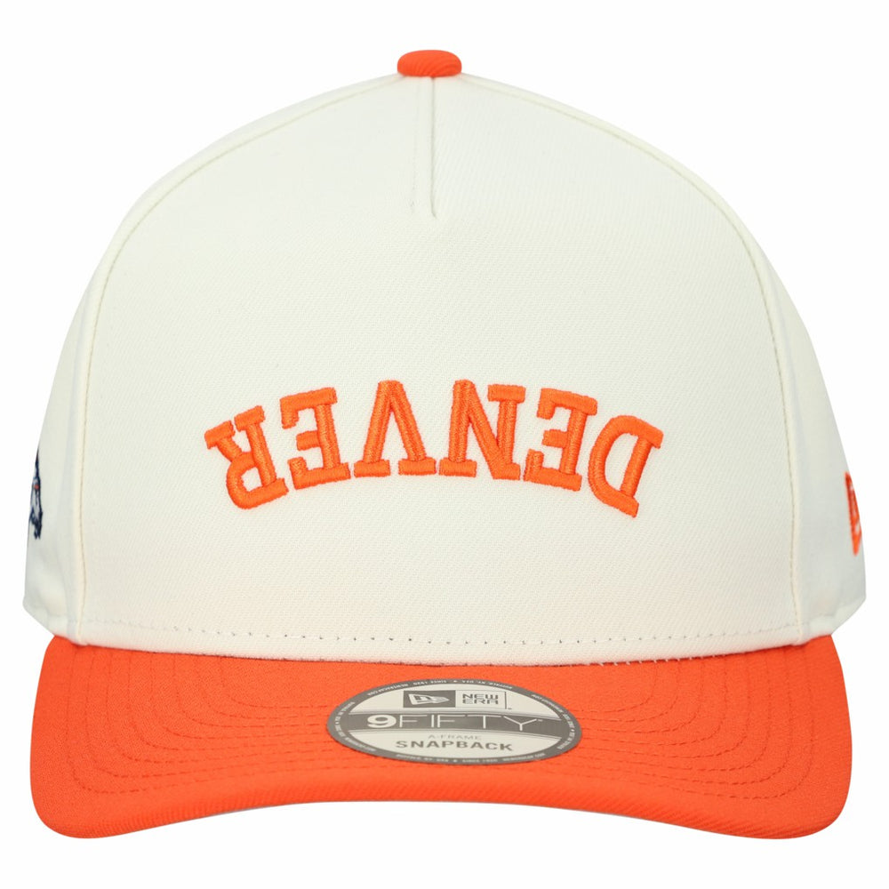 Denver Broncos New Era Upside Down 9FIFTY A-Frame Snapback Hat Cream | NFL