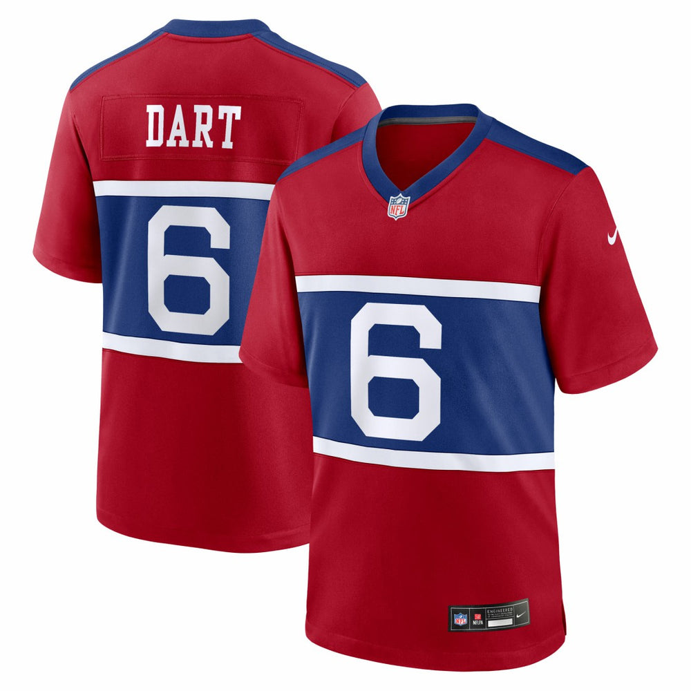 Jaxson Dart New York Giants Alternate Century Red Game Jersey Red | Nike for Sale