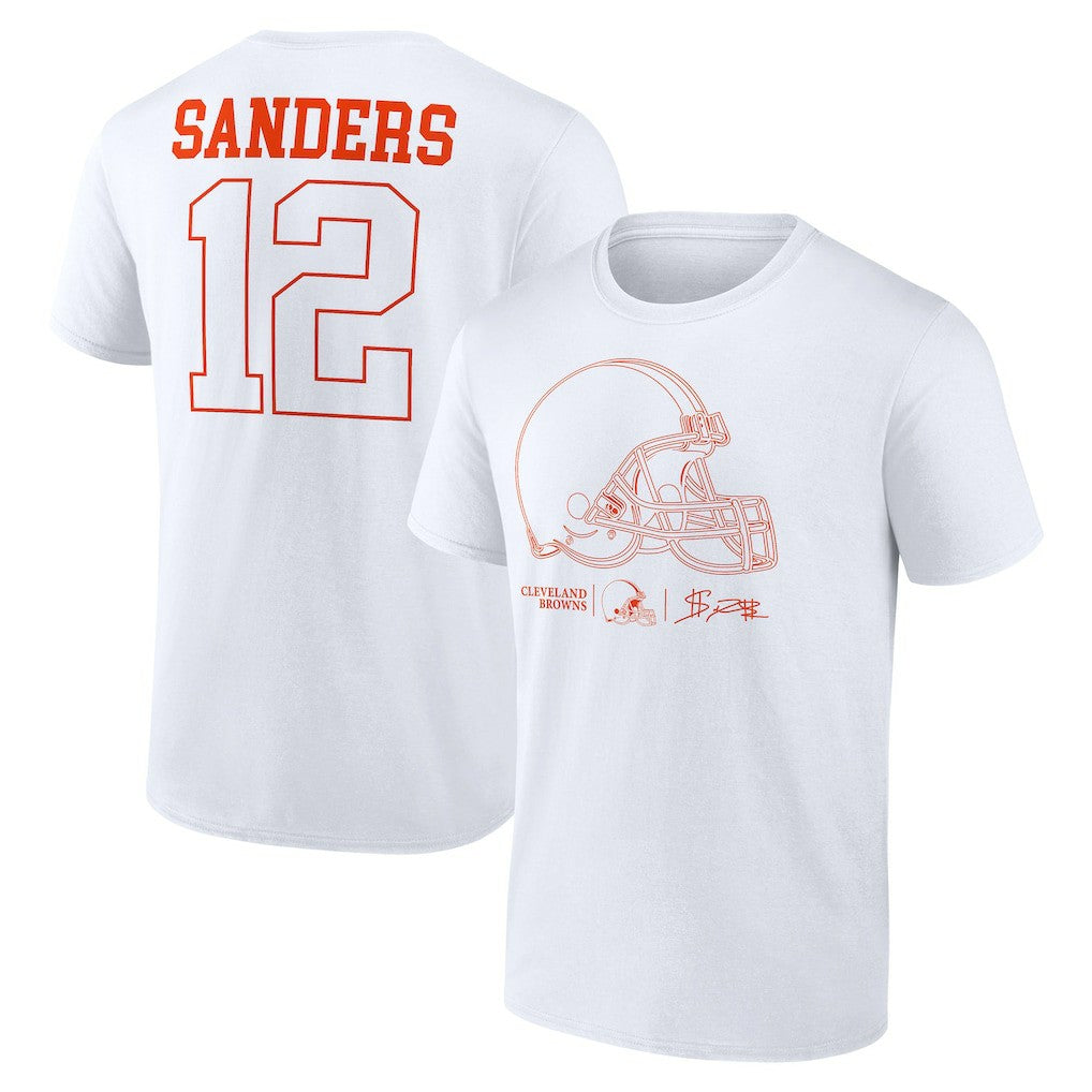 Shedeur Sanders Cleveland Browns Outline Player T-Shirt White | NFL