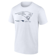 Drake Maye New England Patriots Outline Player T-Shirt White | NFL