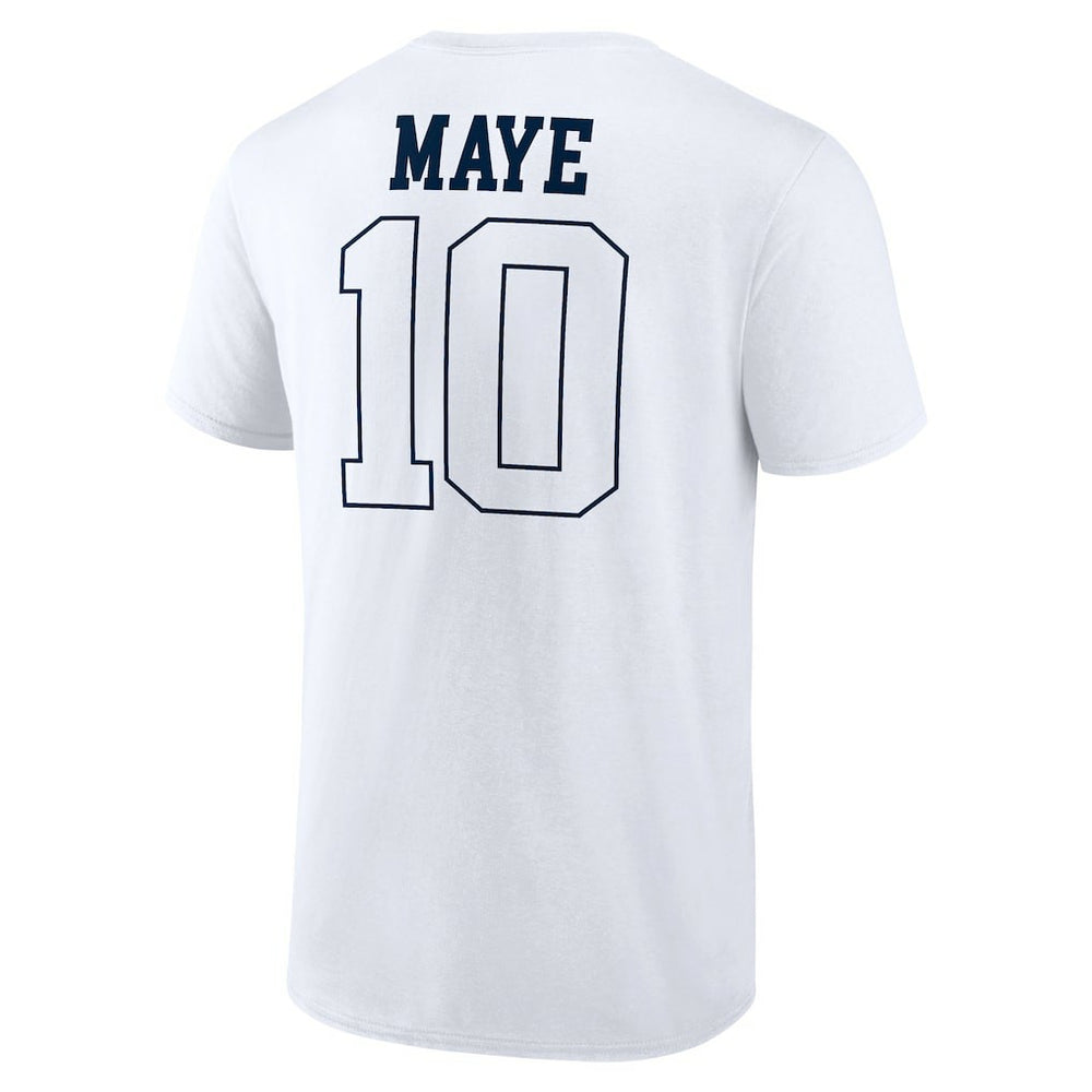 Drake Maye New England Patriots Outline Player T-Shirt White | NFL