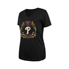 Philadelphia Phillies New Era Women's Día de los Muertos V-Neck T-Shirt - MLB
