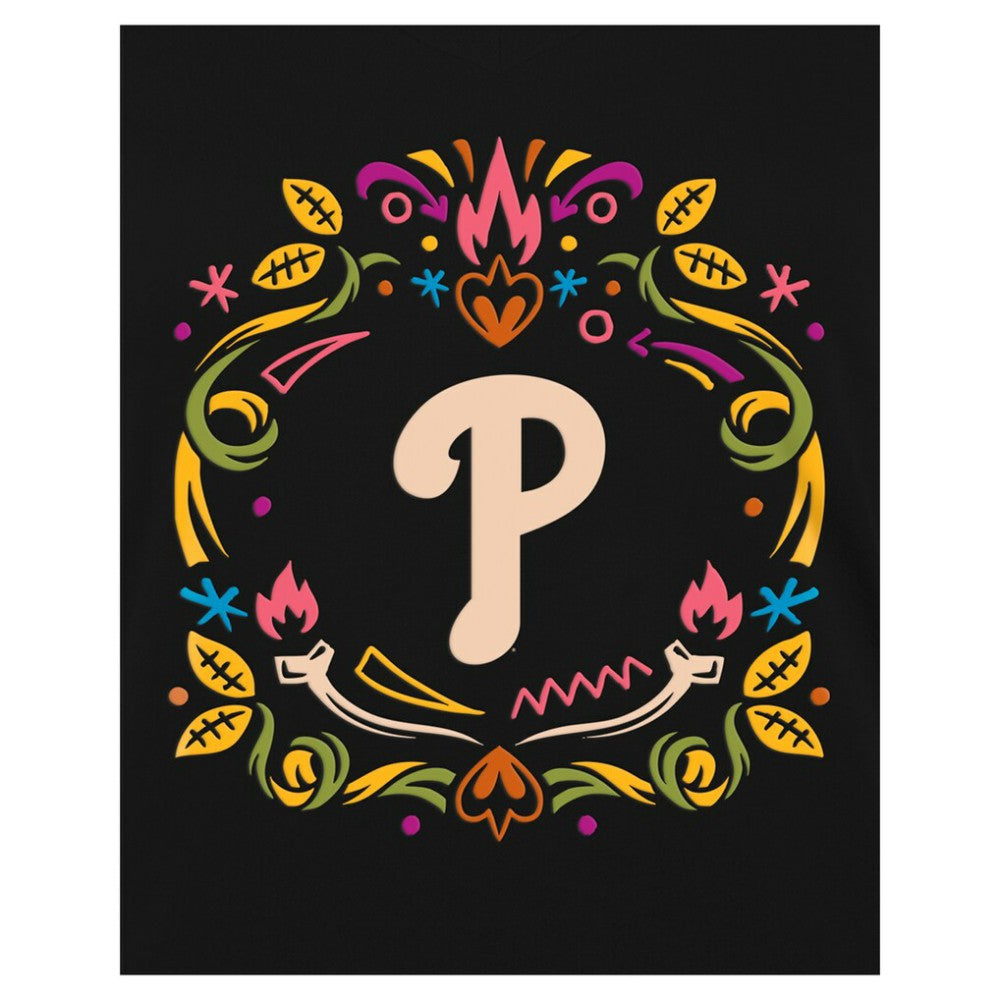 Philadelphia Phillies New Era Women's Día de los Muertos V-Neck T-Shirt - MLB