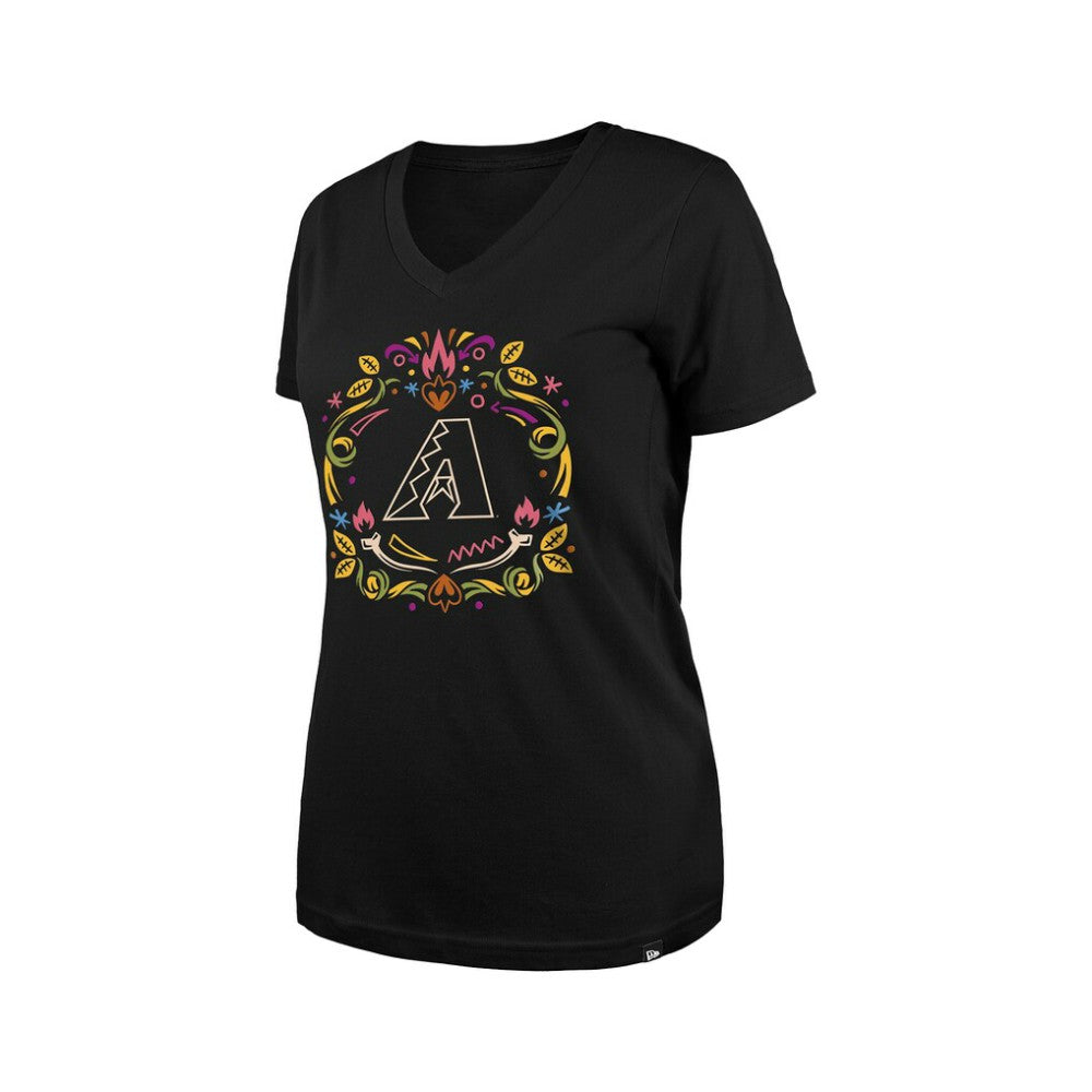 Arizona Diamondbacks New Era Women's Día de los Muertos V-Neck T-Shirt - MLB