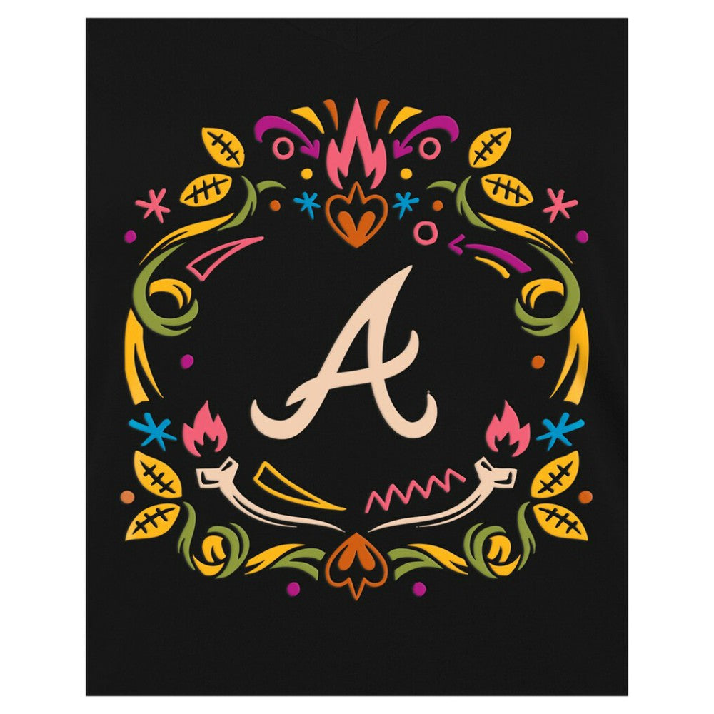 Atlanta Braves New Era Women's Día de los Muertos V-Neck T-Shirt - MLB