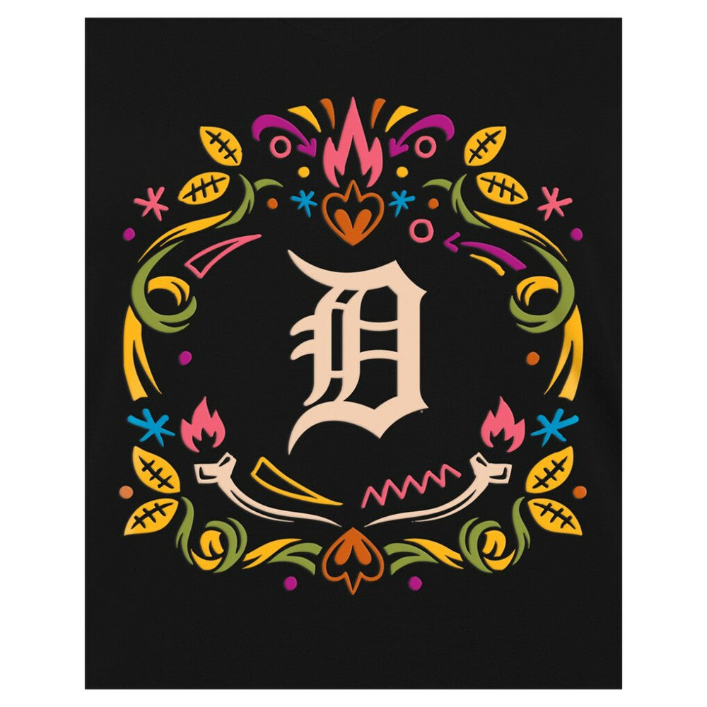 Detroit Tigers New Era Women's Día de los Muertos V-Neck T-Shirt - MLB