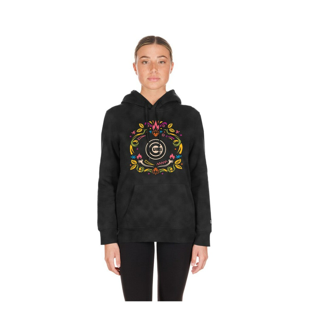 Chicago Cubs New Era Women's Día de Muertos Mineral Wash Hoodie Sweatshirt - MLB