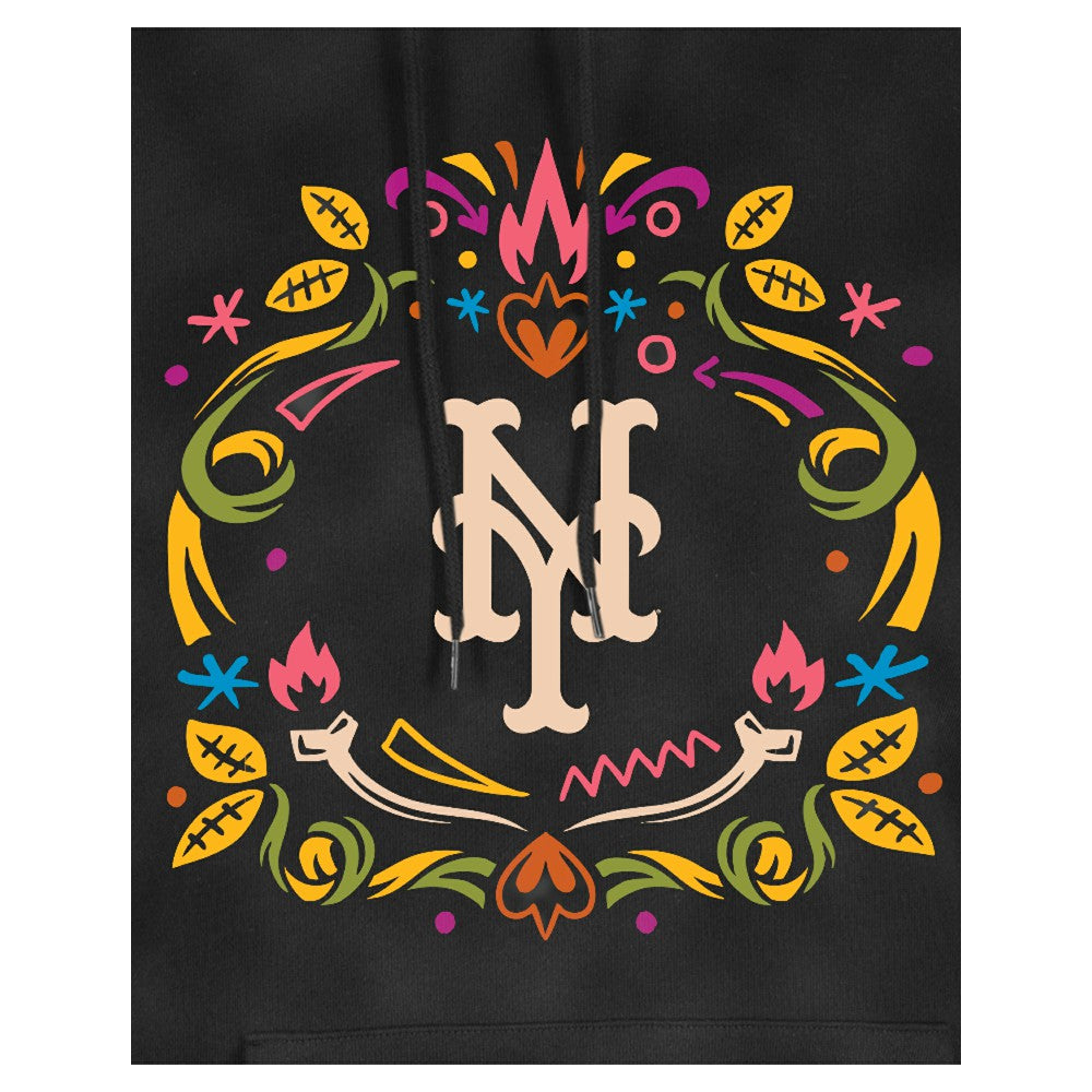 New York Mets New Era Women's Día de Muertos Mineral Wash Hoodie Sweatshirt - MLB