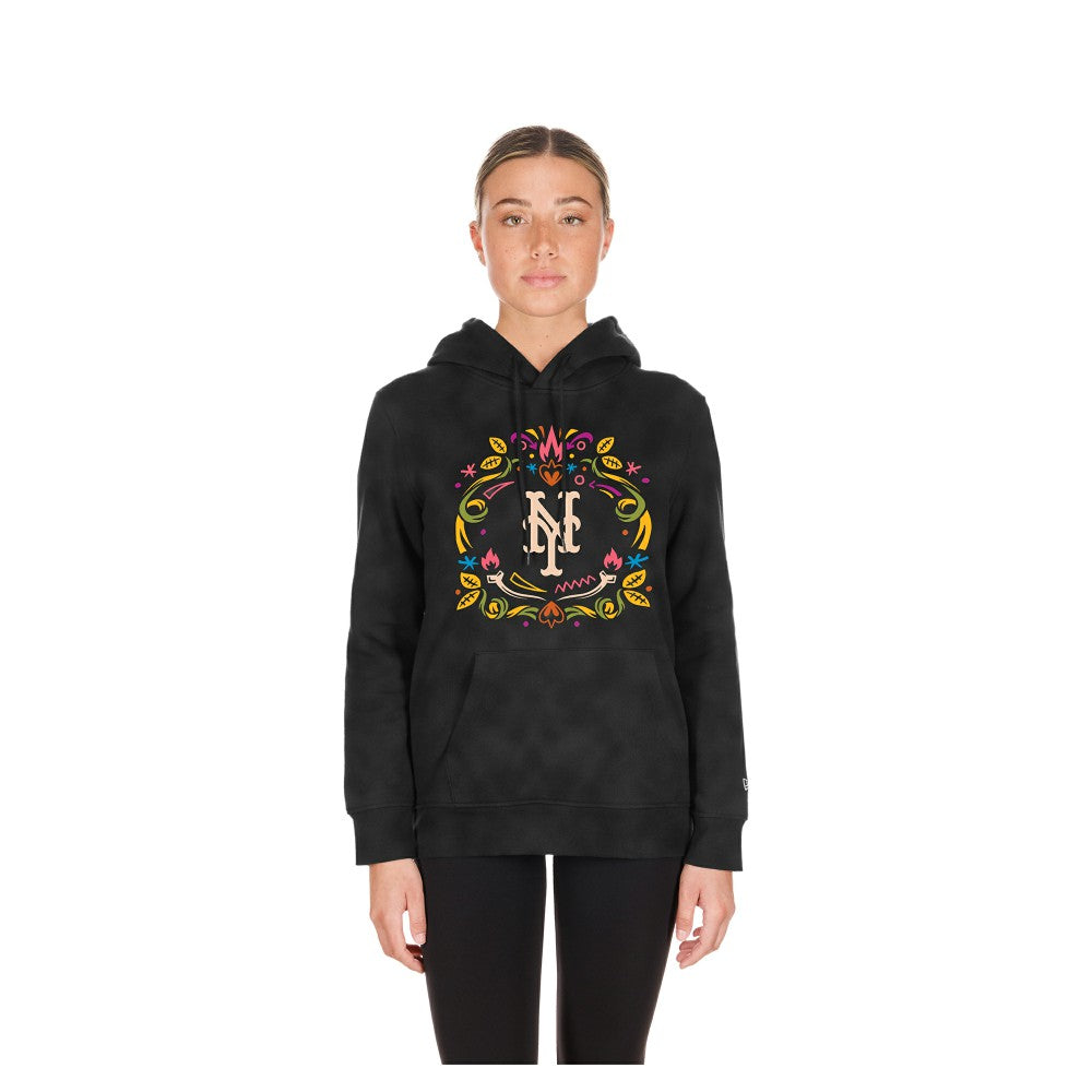 New York Mets New Era Women's Día de Muertos Mineral Wash Hoodie Sweatshirt - MLB