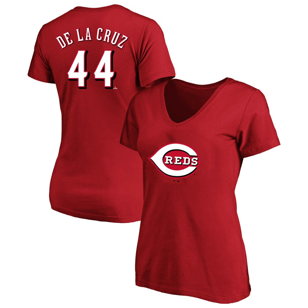 Elly De La Cruz Cincinnati Reds Profile Women's Plus Size Name & Number V-Neck T-Shirt - MLB