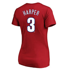 Bryce Harper Philadelphia Phillies Profile Women's Plus Size Name & Number V-Neck T-Shirt - MLB