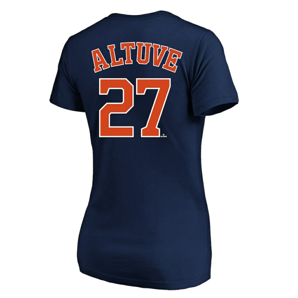 Jose Altuve Houston Astros Profile Women's Plus Size Name & Number V-Neck T-Shirt - MLB