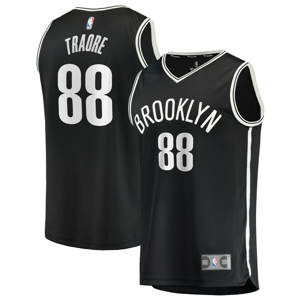 Nolan Traoré Brooklyn Nets Fast Break Replica Jersey Black Icon Edition - NBA