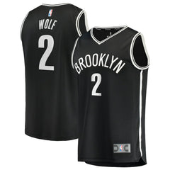 Daniel Wolf Brooklyn Nets Youth Fast Break Replica Jersey Black Icon Edition - NBA