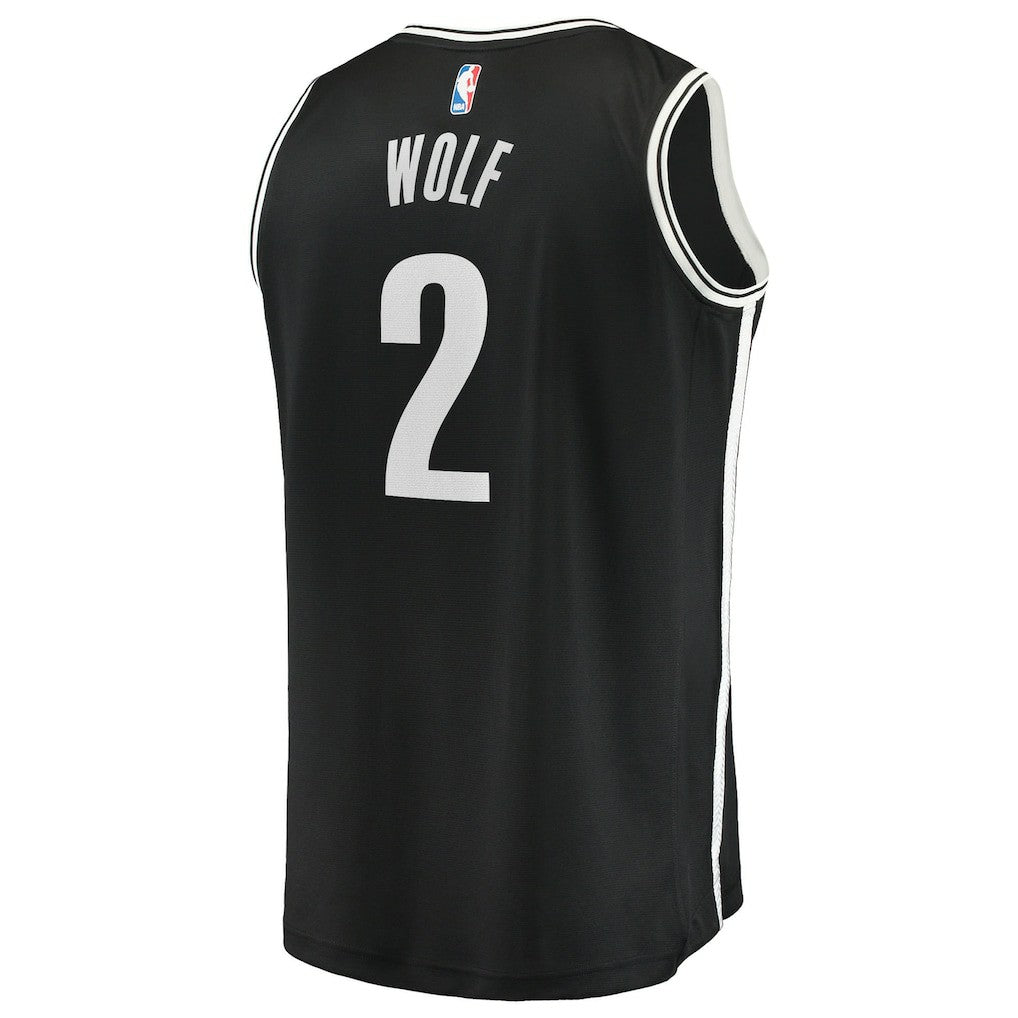 Daniel Wolf Brooklyn Nets Youth Fast Break Replica Jersey Black Icon Edition - NBA