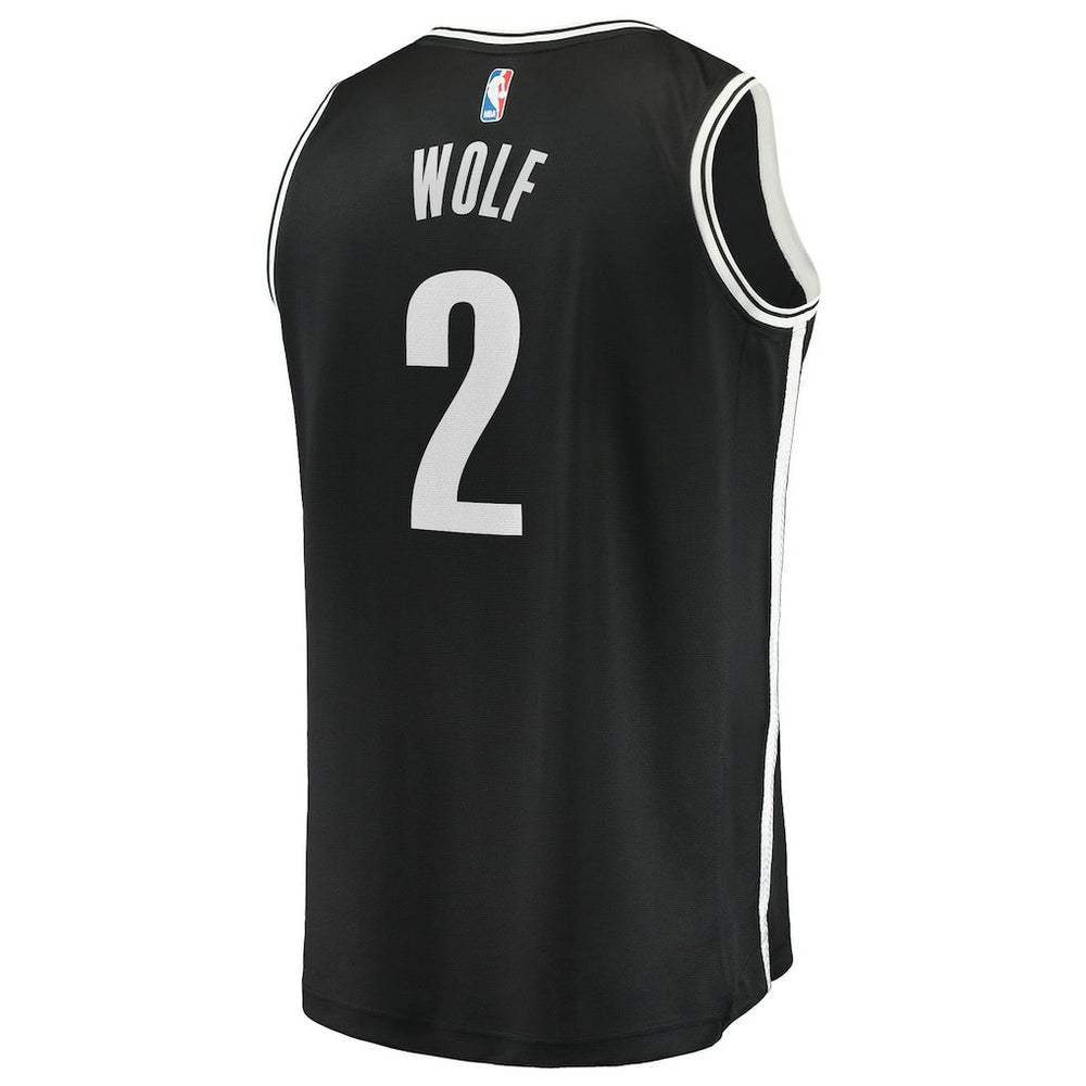 Daniel Wolf Brooklyn Nets Youth Fast Break Replica Jersey Black Icon Edition - NBA