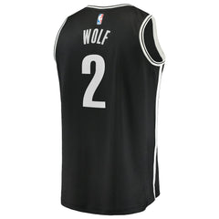 Daniel Wolf Brooklyn Nets Youth Fast Break Replica Jersey Black Icon Edition - NBA
