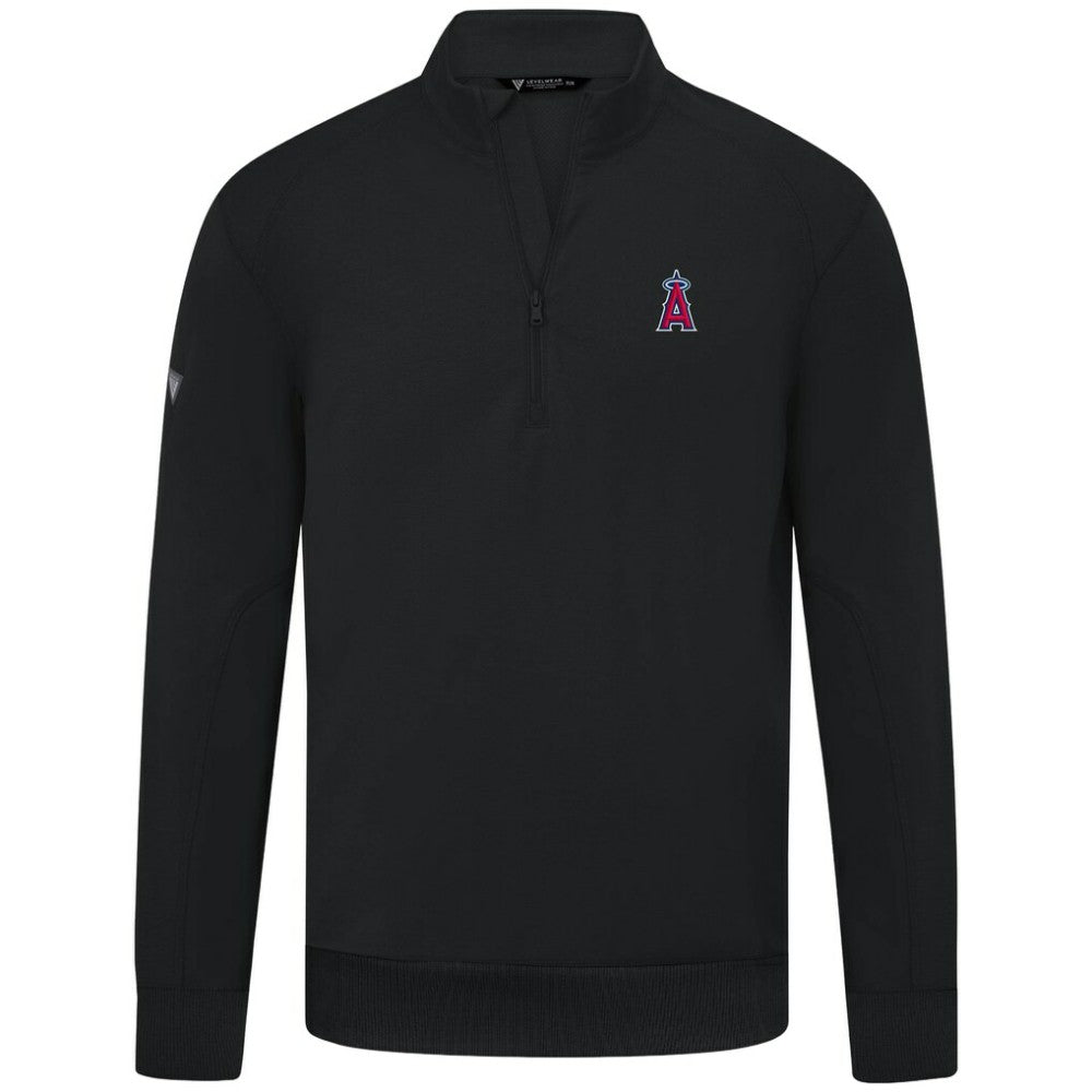 Los Angeles Angels Levelwear Upright Insignia Tri-Blend Quarter-Zip Pullover - MLB