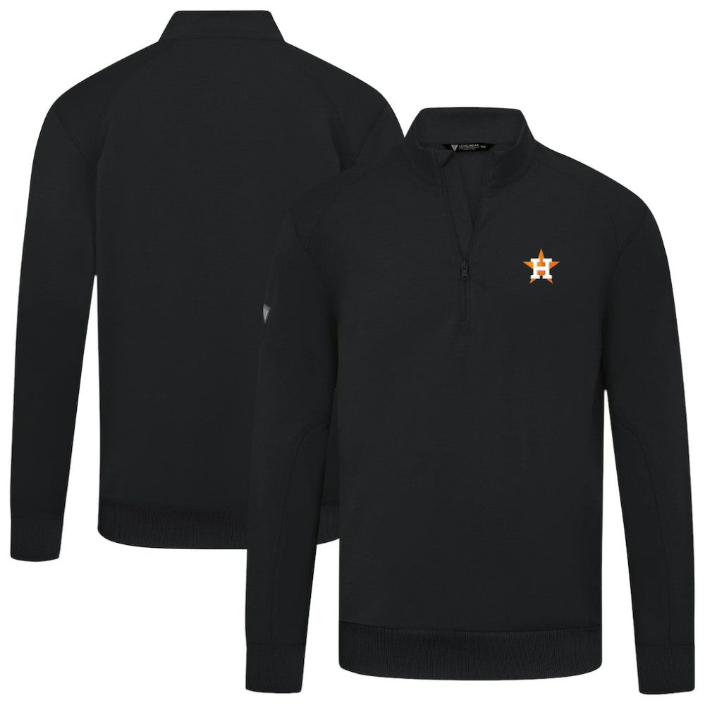 Houston Astros Levelwear Upright Insignia Tri-Blend Quarter-Zip Pullover - MLB