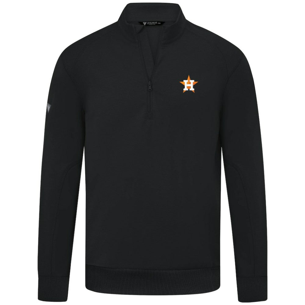 Houston Astros Levelwear Upright Insignia Tri-Blend Quarter-Zip Pullover - MLB