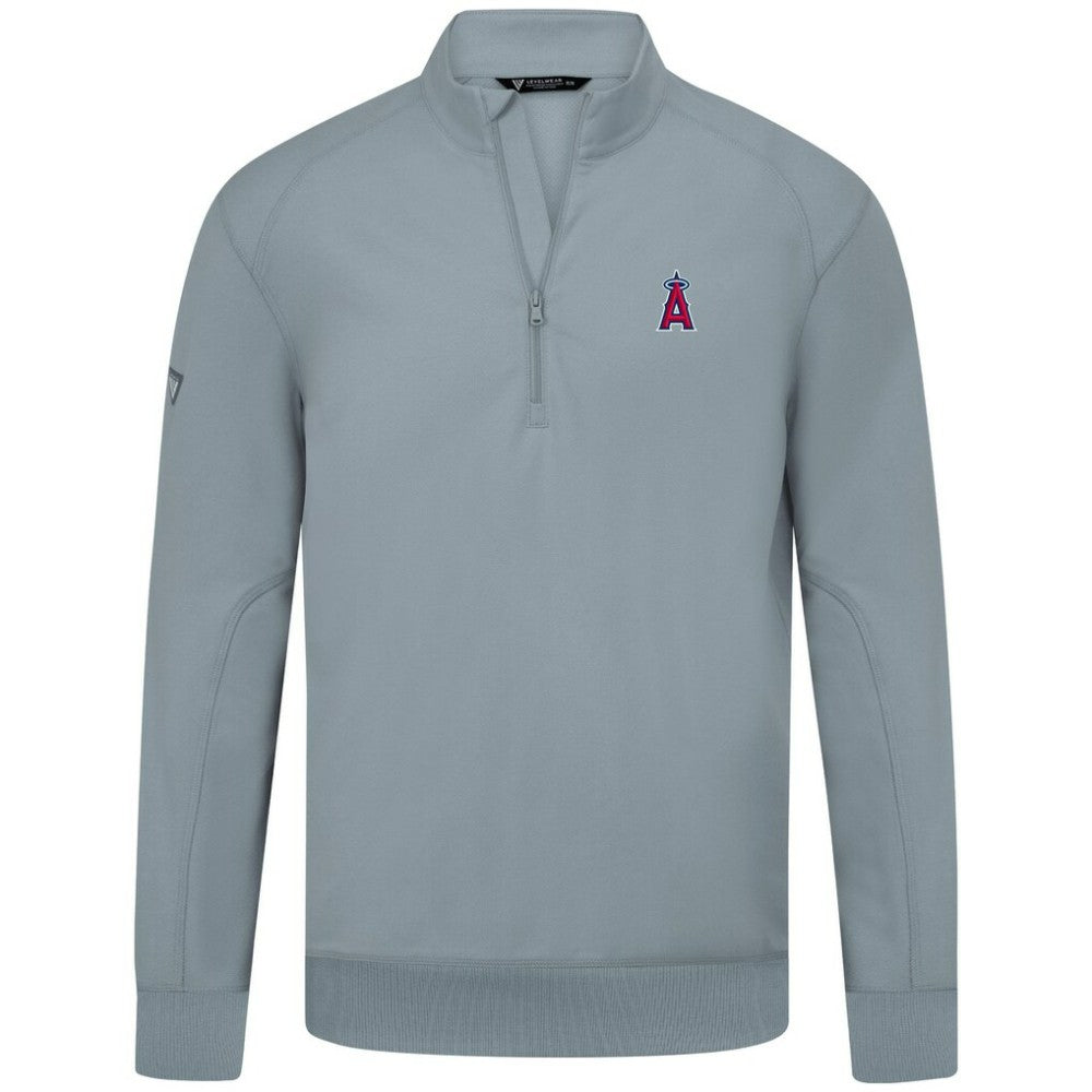 Los Angeles Angels Levelwear Upright Insignia Tri-Blend Quarter-Zip Pullover - MLB