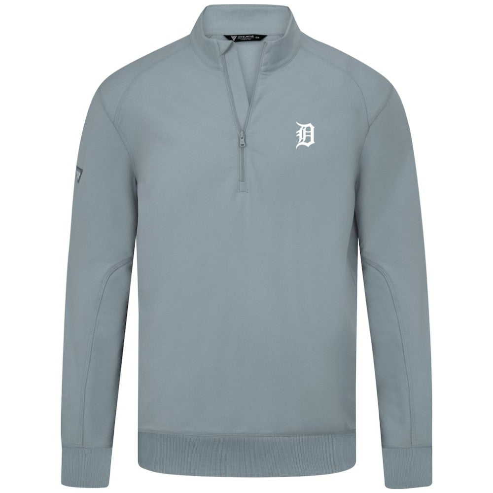 Detroit Tigers Levelwear Upright Insignia Tri-Blend Quarter-Zip Pullover - MLB
