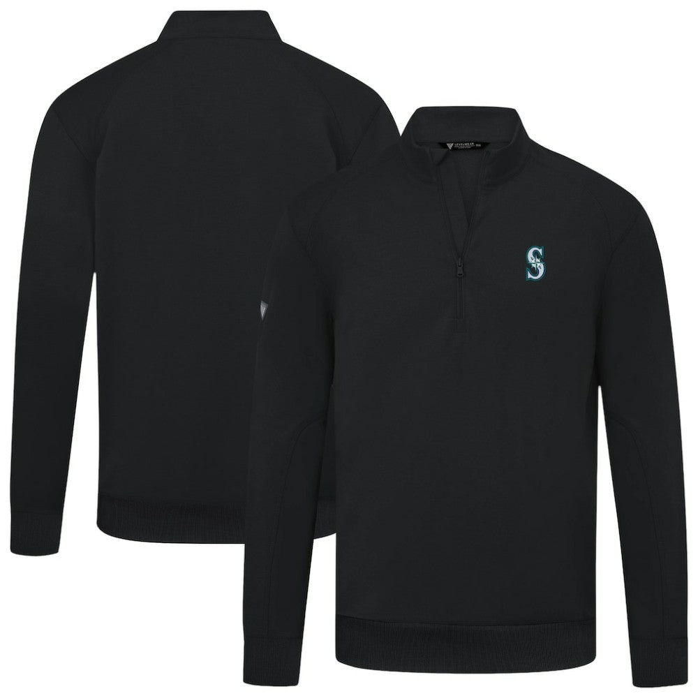 Seattle Mariners Levelwear Upright Insignia Tri-Blend Quarter-Zip Pullover - MLB