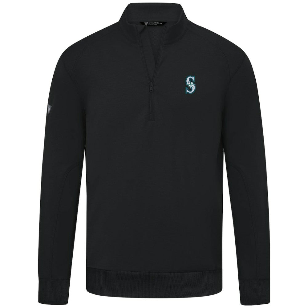 Seattle Mariners Levelwear Upright Insignia Tri-Blend Quarter-Zip Pullover - MLB