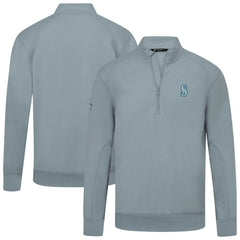 Seattle Mariners Levelwear Upright Insignia Tri-Blend Quarter-Zip Pullover - MLB